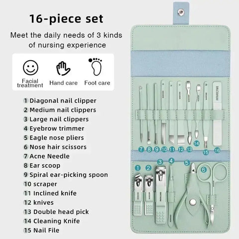 Personal Care Bundle 16 Pcs Manicure Set+Earwax Kit - Kayfi Mart