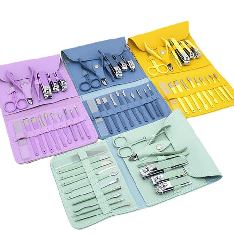 16-Piece Manicure Pedicure Set with + Free Earwax Kit Gift
