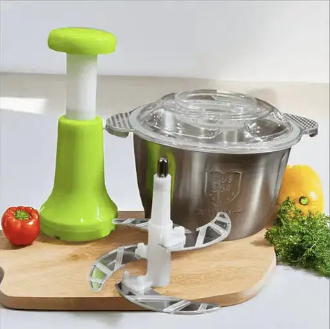 Stainless Steel Manual Food Chopper 2L - Kayfi Mart